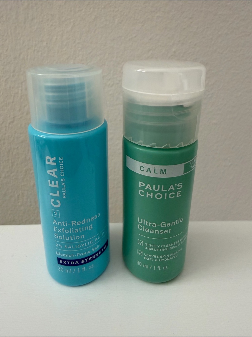 Paula's Choice Ultra-Gentle Cleanser and Anti-Redness Exfoliating Solution NWT